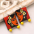 Ceramic dangle earrings, 'Indian Beauty' - Hand Crafted Ceramic Dangle Earrings from India