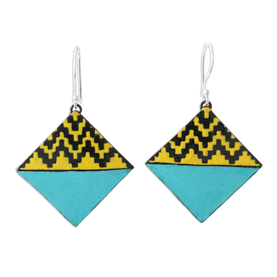 Hand Made Ceramic Dangle Earrings from India