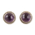 Amethyst stud earrings, 'Checkerboard in Purple' - Checkerboard Faceted Amethyst Stud Earrings