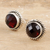 Garnet stud earrings, 'Checkerboard in Red' - Checkerboard Faceted Garnet Stud Earrings