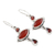 Garnet and carnelian dangle earrings, 'Red Fusion' - Garnet and Carnelian Sterling Silver Dangle Earrings