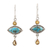 Citrine dangle earrings, 'Sky and Sun' - Composite Turquoise and Citrine Dangle Earrings