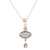 Chalcedony and blue topaz pendant necklace, 'Blue Fusion' - Chalcedony and Blue Topaz Sterling Silver Pendant Necklace