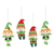 Wool felt ornaments, 'Elf Greetings' (set of 4) - Handmade Wool Felt Elf Ornaments (Set of 4) thumbail