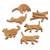 Teak Wood game, 'Ninja Cats' (6 pieces) - Hand Carved Teak Wood Cat-Themed Stacking Game (6 Pieces) (image 2b) thumbail