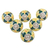 Hand painted ceramic knobs, 'Yellow Flowers' (set of 6) - Hand Painted Ceramic Floral Knobs from India (Set of 6)