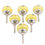 Hand painted ceramic knobs, 'Yellow Flowers' (set of 6) - Hand Painted Ceramic Floral Knobs from India (Set of 6)