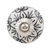 Tiradores de cerámica pintados a mano, (juego de 6) - Tiradores florales de cerámica en blanco y negro de la India (juego de 6)
