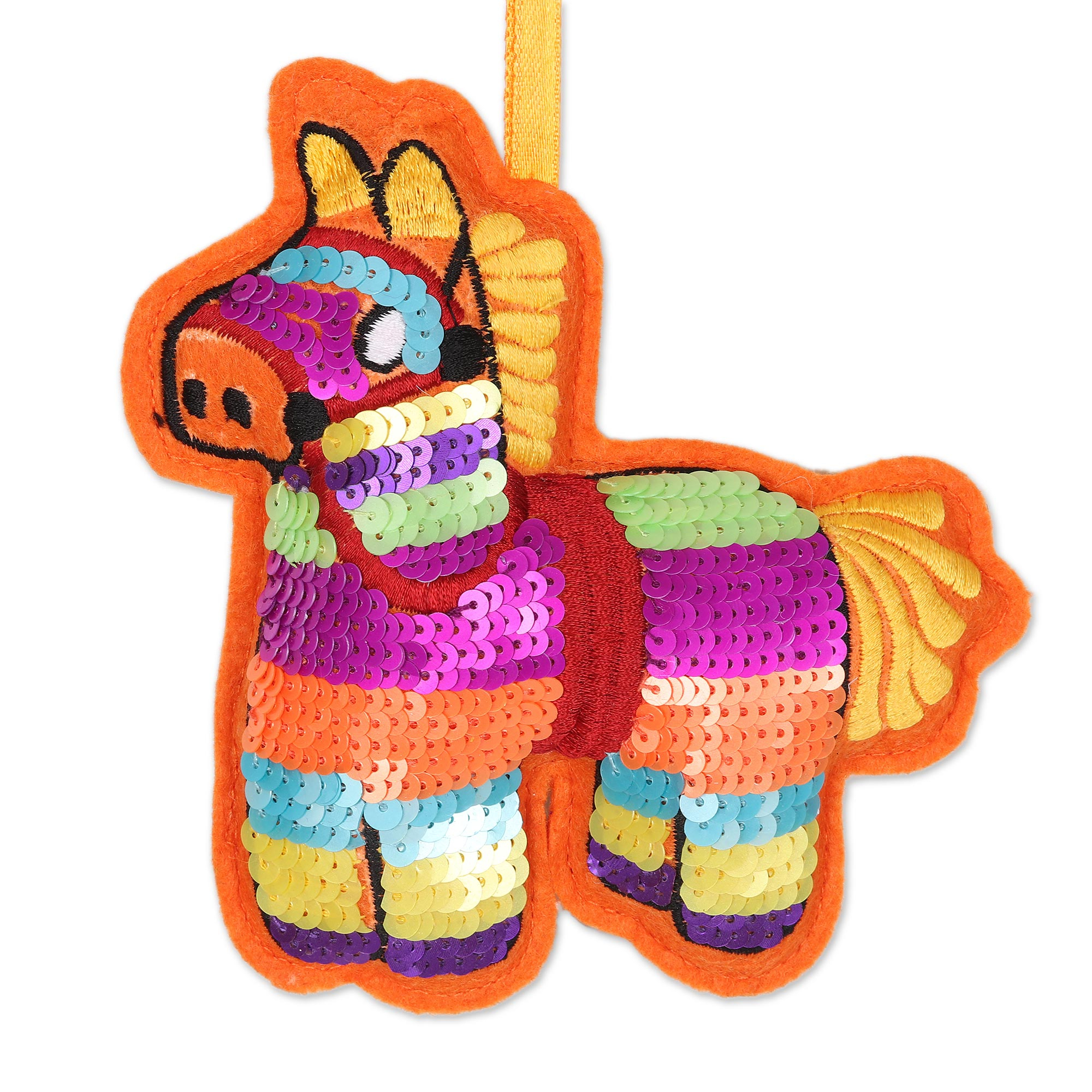 Sequined Horse Piñata Ornaments (Set Of 6) - Holiday Piñatas | NOVICA