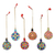 Hand painted ornaments, 'Holiday Colors' (set of 6) - Hand Painted Multicolored Christmas Ornaments (Set of 6)