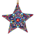 Wood ornaments, 'Cheerful Stars' (set of 6) - Handmade Star Ornaments from India (Set of 6)