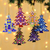 Hand painted ornaments, 'Joyful Trees' (set of 6) - Festive Handmade Christmas Tree Ornaments (Set of 6)