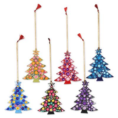 Festive Handmade Christmas Tree Ornaments (Set of 6)