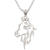 Sterling Silber Anhänger Halskette, 'Pferdespiele' - handgefertigte Sterling Silber Pferd Anhänger Halskette