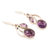 Amethyst dangle earrings, 'Purple Fog' - Sterling Silver Purple Amethyst Dangle Earrings India