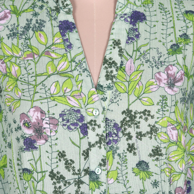 Geblümtes Baumwollkleid - Bedrucktes Maxikleid aus Baumwolle mit Blumenmotiv