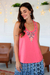 Embroidered cotton tank top, 'Floral Story in Pink' - Embroidered Cotton Floral-Motif Tank Top