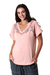 Embroidered cotton t-shirt, 'Spring Glee in Petal Pink' - Embroidered Pink Cotton T-Shirt from India thumbail