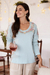 Embroidered cotton t-shirt, 'Floral Ode in Celadon' - Embroidered Blue Cotton T-Shirt (image 2c) thumbail