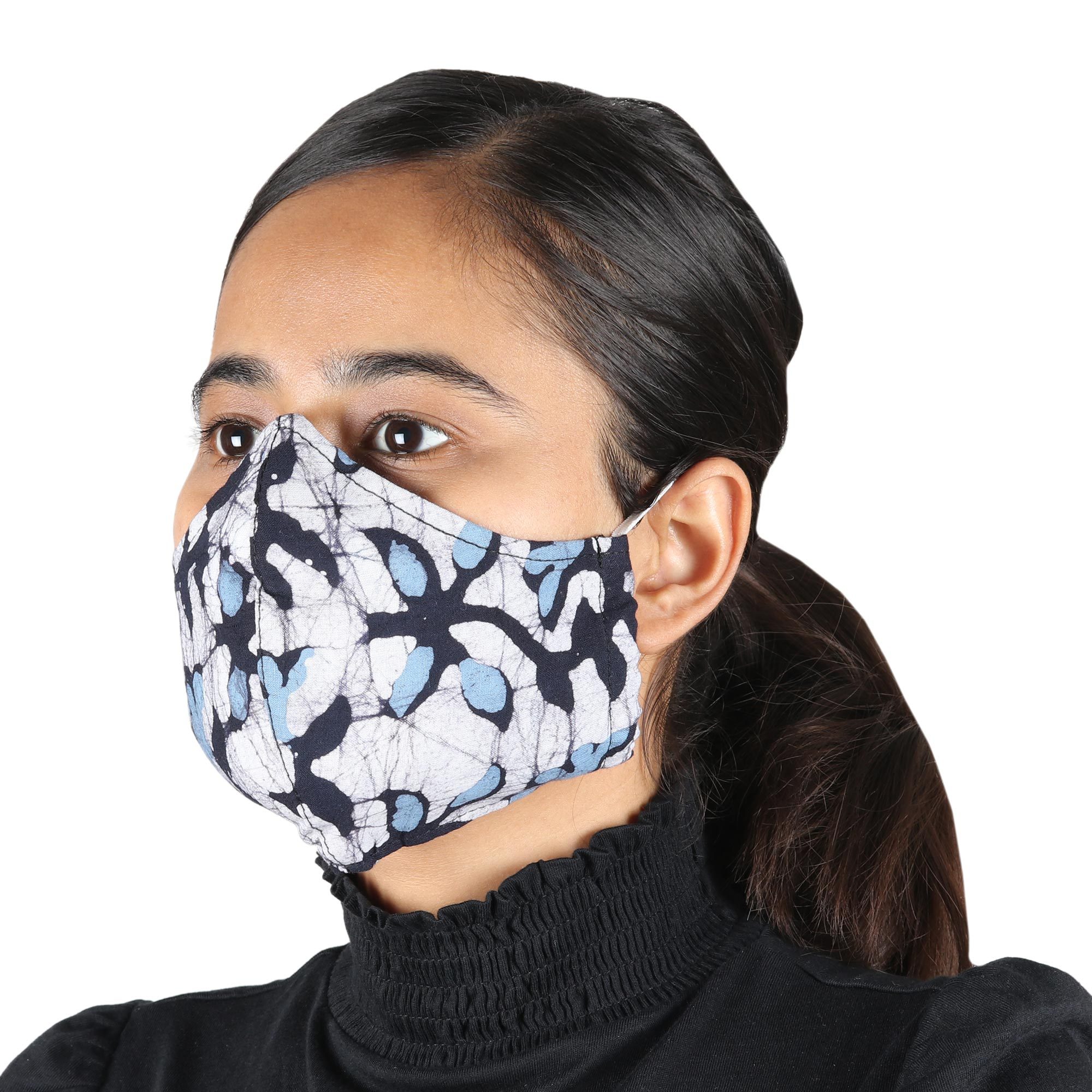 UNICEF Market Handmade Batik Cotton Face Masks from India (Pair) Canopy