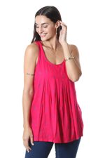 Rayon sleeveless blouse, 'Ruby My Dear' - Screen Printed Pink Rayon Sleeveless Blouse from India