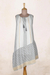 Hand woven cotton dress, 'Sailing Stripes' - Hand Woven Asymmetrical Striped Cotton Dress (image 2e) thumbail