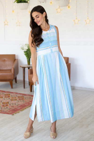 Besticktes Sommerkleid aus Baumwolle - Handgefertigtes, besticktes Sommerkleid aus Baumwolle