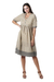 Hand woven cotton dress, 'Summer Picnic' - Hand Woven Cotton Empire Waist Dress from India (image 2a) thumbail