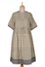 Hand woven cotton dress, 'Summer Picnic' - Hand Woven Cotton Empire Waist Dress from India