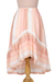 Embroidered cotton high-low skirt, 'Horizon in Peach' - Embroidered Cotton High-Low Skirt from India
