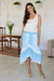 Hand woven cotton high-low skirt, 'Horizon in Blue' - Hand Woven High-Low Cotton and Lurex Skirt thumbail