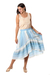 Hand woven cotton high-low skirt, 'Horizon in Blue' - Hand Woven High-Low Cotton and Lurex Skirt (image 2a) thumbail