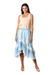 Hand woven cotton high-low skirt, 'Horizon in Blue' - Hand Woven High-Low Cotton and Lurex Skirt (image 2c) thumbail