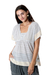 Hand woven cotton blouse, 'Breezy Stripes' - Hand Woven Striped Cotton Blouse (image 2c) thumbail