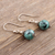 Agate dangle earrings, 'Lavish Lagoon' - Handmade Agate and Sterling Silver Dangle Earrings thumbail