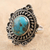 Sterling silver cocktail ring, 'Golden Turquoise' - Composite Turquoise and Sterling Silver Cocktail Ring
