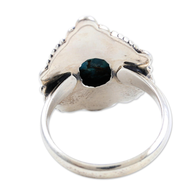 Sterling silver cocktail ring, 'Golden Gleam' - Composite Turquoise and Sterling Silver Cocktail Ring