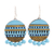 Hand painted ceramic dangle earrings, 'Sky Blue Baubles' - Hand Made Blue Ceramic Dangle Earrings from India