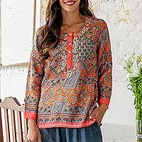 Embroidered tunic, City Sunset