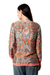 Embroidered tunic, 'City Sunset' - Hand Embroidered Floral Tunic from India (image 2e) thumbail