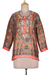 Embroidered tunic, 'City Sunset' - Hand Embroidered Floral Tunic from India (image 2f) thumbail