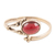 Garnet wrap ring, 'Wrapped in Red' - Handmade Garnet and Sterling Silver Wrap Ring (image 2a) thumbail
