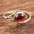 Garnet wrap ring, 'Wrapped in Red' - Handmade Garnet and Sterling Silver Wrap Ring (image 2b) thumbail