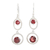 Garnet dangle earrings, 'Magic Spell' - Garnet and Sterling Silver Dangle Earrings from India