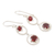 Garnet dangle earrings, 'Magic Spell' - Garnet and Sterling Silver Dangle Earrings from India