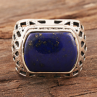 Men's lapis lazuli ring, 'Royal King'
