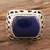 Men's lapis lazuli ring, 'Royal King' - Men's Lapis Lazuli and Sterling Silver Ring from India (image 2) thumbail
