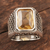 Men's citrine ring, 'Sun Chariot' - Handmade Men's Citrine and Sterling Silver Ring (image 2b) thumbail