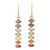 Gold-plated multi-gemstone dangle earrings, 'Chakra Stones' - Gold-Plated Multi-Gemstone Chakra Dangle Earrings