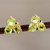 Gold-plated peridot stud earrings, 'Chennai Stars' - Gold-Plated Sterling Silver Peridot Stud Earrings from India (image 2) thumbail